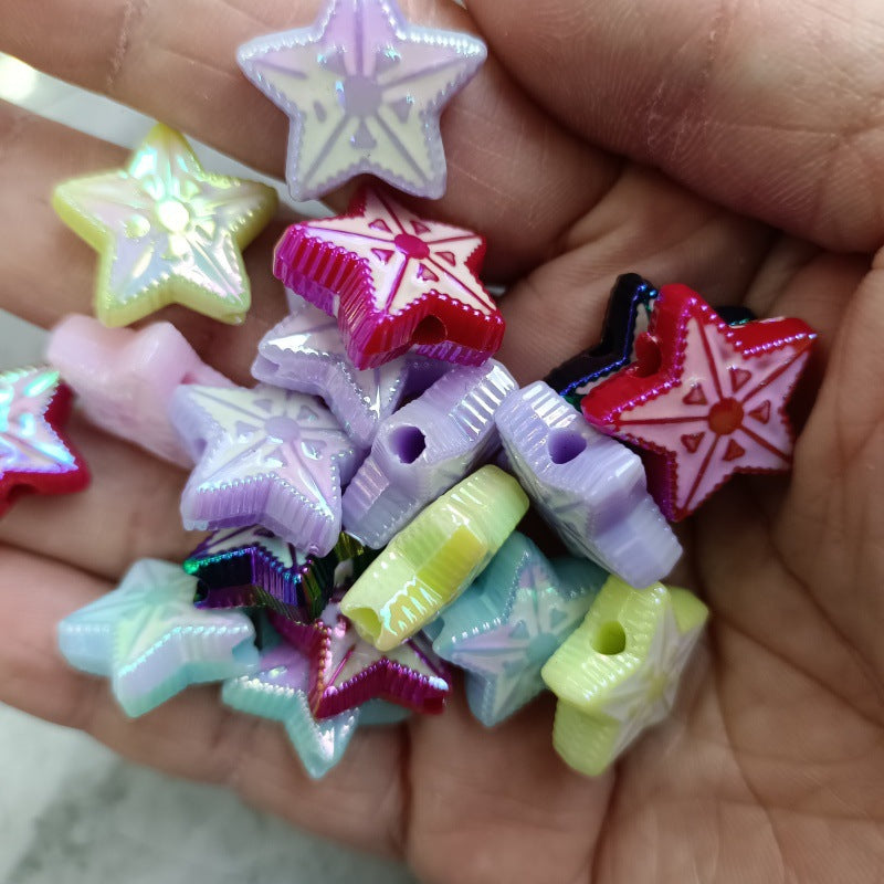 Plating Star Acrylic Beads 19mm UV Enamel Shine 100pcs 6