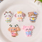 Glossy UV Plating Kitten Resin Beads Playful Pastel Outfits 10pcs 2