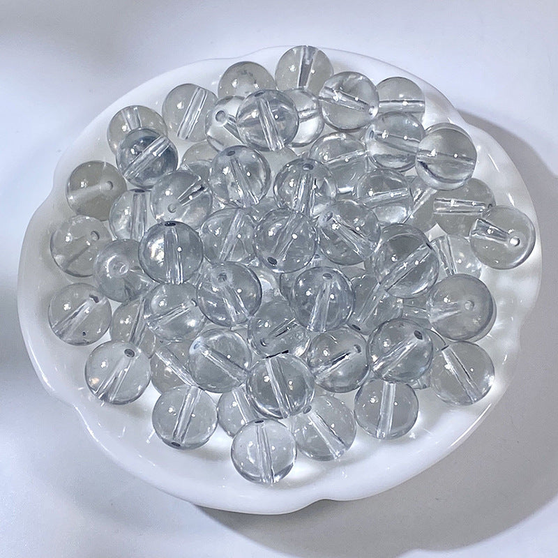 Transparent Glass Beads 10mm Soft Pastel Glossy Finish 100pcs 2