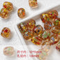 Lampwork Glass Beads Round Glow In The Dark Gold Foil Filled Amber 1pc 7