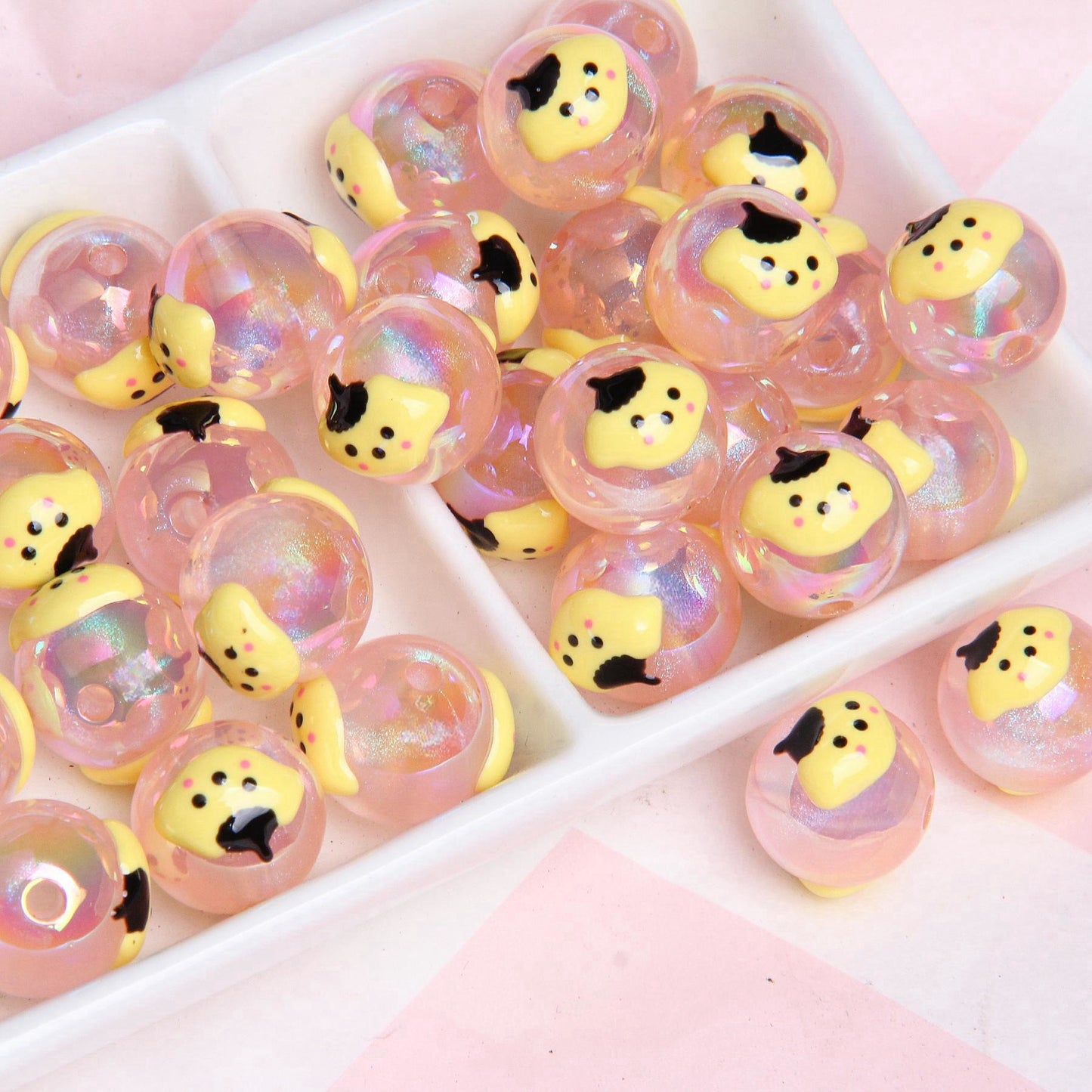 Hand-Painted Fruit Series Acrylic Beads 18mm Glossy 10pcs 14