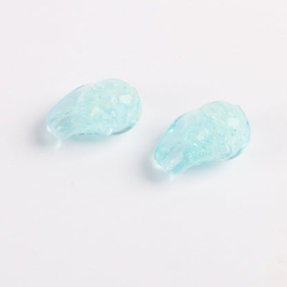 Lampwork Glass Beads Irregular Bone Shape 12mm Glow In The Dark 10pcs 13