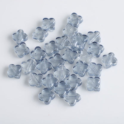 Electroplated Clover Glass Beads 10mm Metallic Colors 30pcs 15