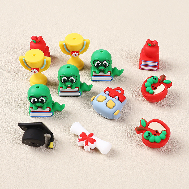 Silicone 3D Focal Beads Graduation Season Bachelor Hat Trophy 2