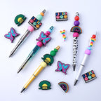 Silicone Focal Beads Butterfly Ribbon Layered Text 20pcs 4