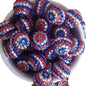 Rhinestone Bubblegum Beads 16-22mm Patriotic Striped Red White Blue 5pcs 2