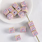 Adobe Printed Square Acrylic Beads 15mm Kitten Puppy Design 10pcs 8