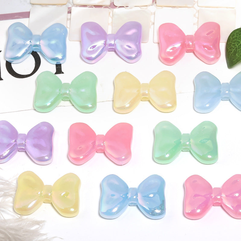 Glow Bow Acrylic Beads 22x31mm Pastel Glow in the Dark 50pcs 3