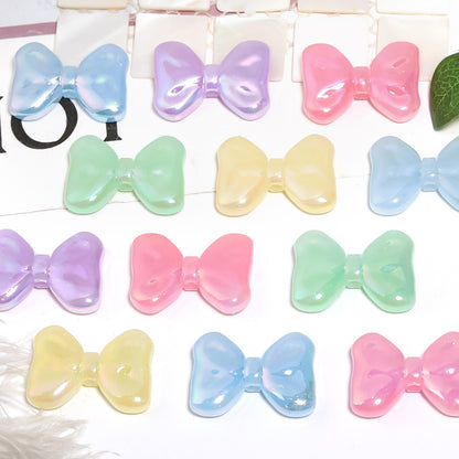 Glow Bow Acrylic Beads 22x31mm Pastel Glow in the Dark 50pcs 3