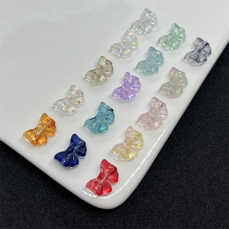 Transparent Bow Glass Beads 14mm Clear Mix 100pcs