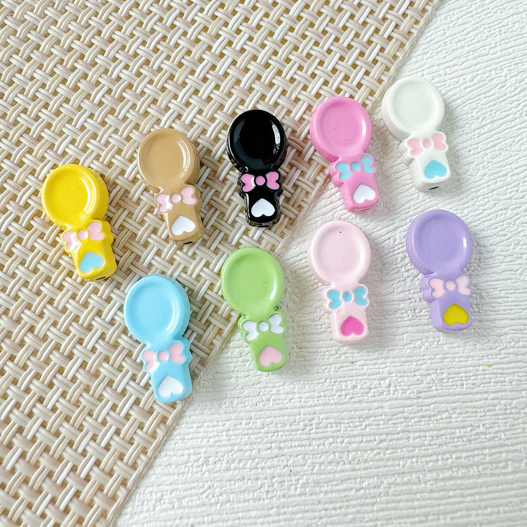 Spoon and Flower Metal Beads 15mm and 9mm Baking Painted 20pcs 15