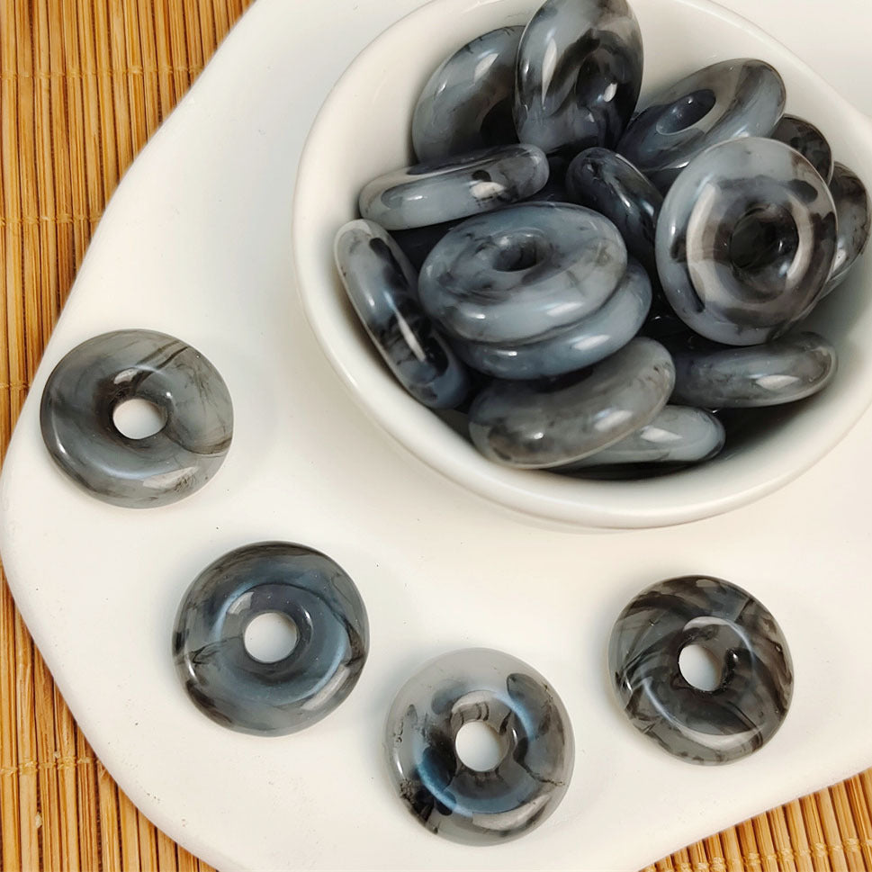 Resin Donut Spacer Beads 19mm Gradient Imitation Chalcedony 20pcs 2