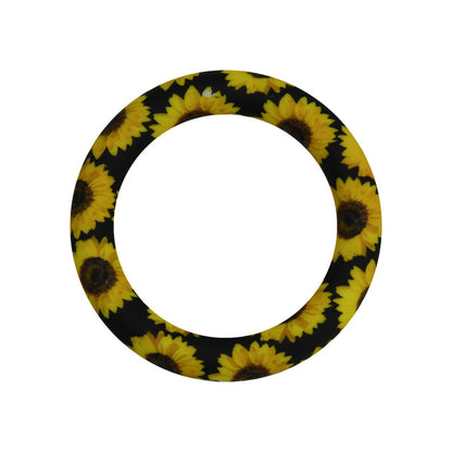 65mm Printed Silicone Rings Floral and Geometric Designs