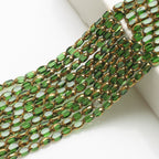 Gilded Oval Seed Glass Beads 4x6mm Plated Gold Frame 96pcs 6