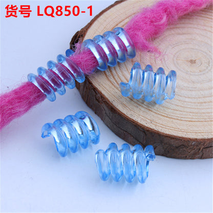 Spring Shaped Acrylic Beads 12x18mm Colorful Transparent Plastic 100pcs 6