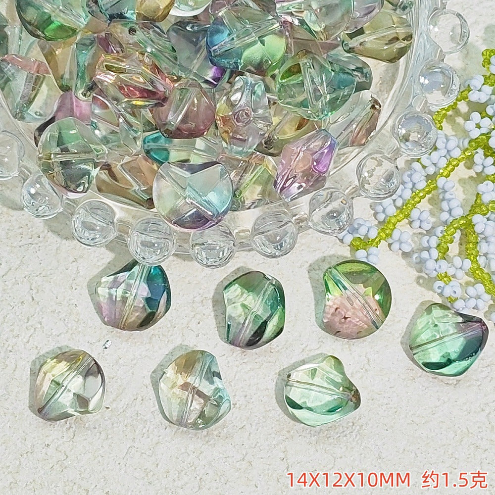 Irregular Moonstone Glass Beads 14mm Clear Pastel Mixed Colors 50pcs 15