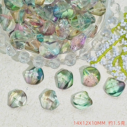 Irregular Moonstone Glass Beads 14mm Clear Pastel Mixed Colors 50pcs 15