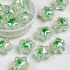 Glitter Rose Star Resin Beads 22mm Sparkle Mixed Colors 10pcs 2