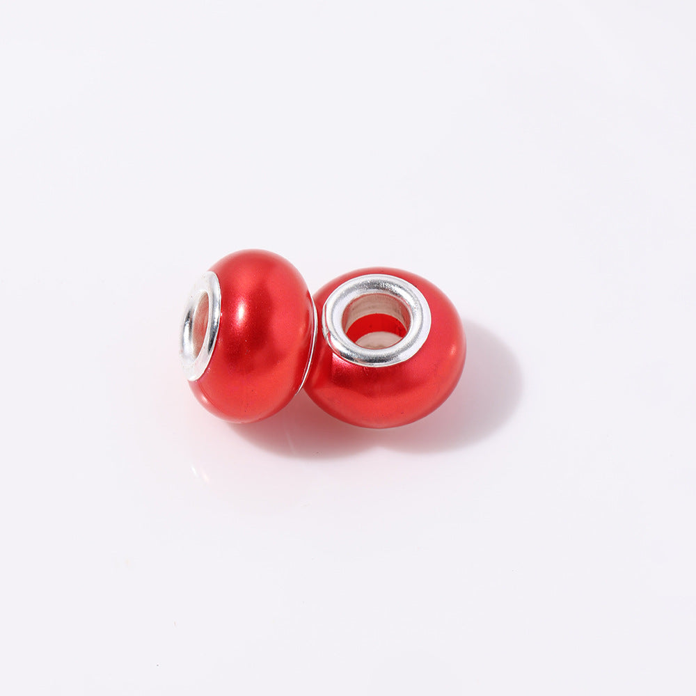 ABS Plastic Donut Spacer Beads 9*14mm Imitation Pearl 100pcs 9