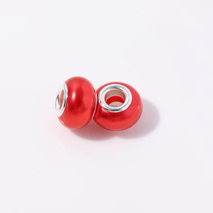 ABS Plastic Donut Spacer Beads 9*14mm Imitation Pearl 100pcs 9