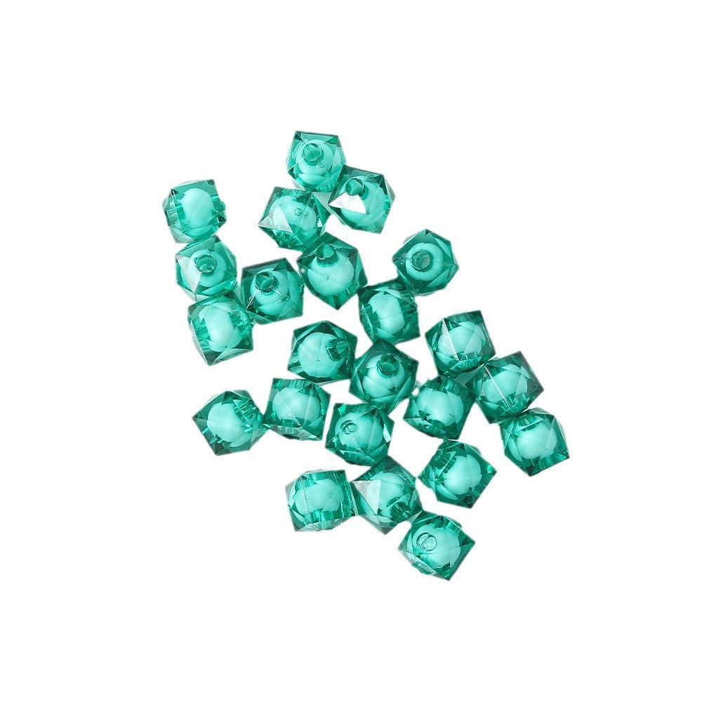 Faceted Acrylic Sago Beads 8-10mm Glossy Translucent 100pcs 5