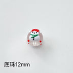 Hand Painted Christmas Enamel Glass Beads 12mm 14mm 1pc 2