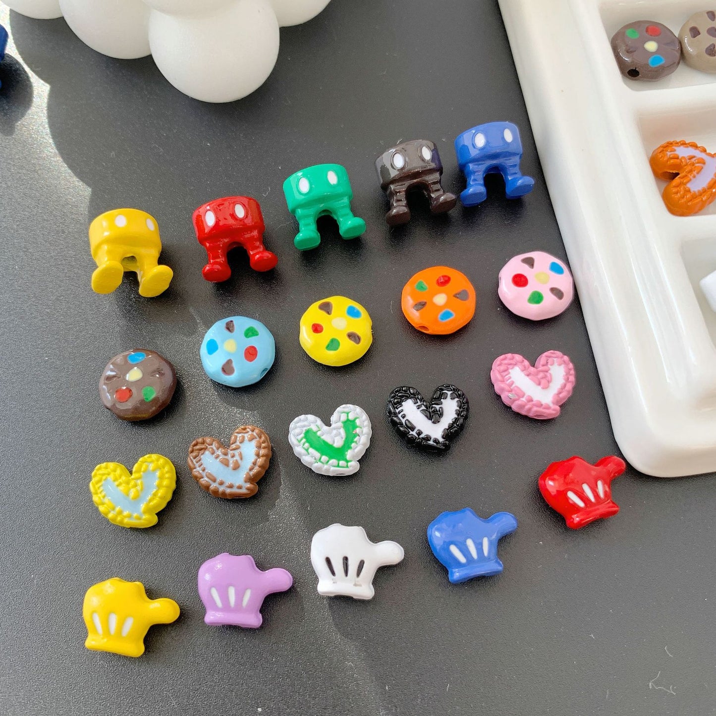 Baking Painted Series Metal Beads Colorful Glossy Alloy 20pcs 4