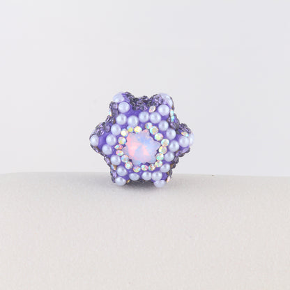 Polymer Clay Hexagonal Star Rhinestone Beads 23mm Full Rhinestone 6pcs 6
