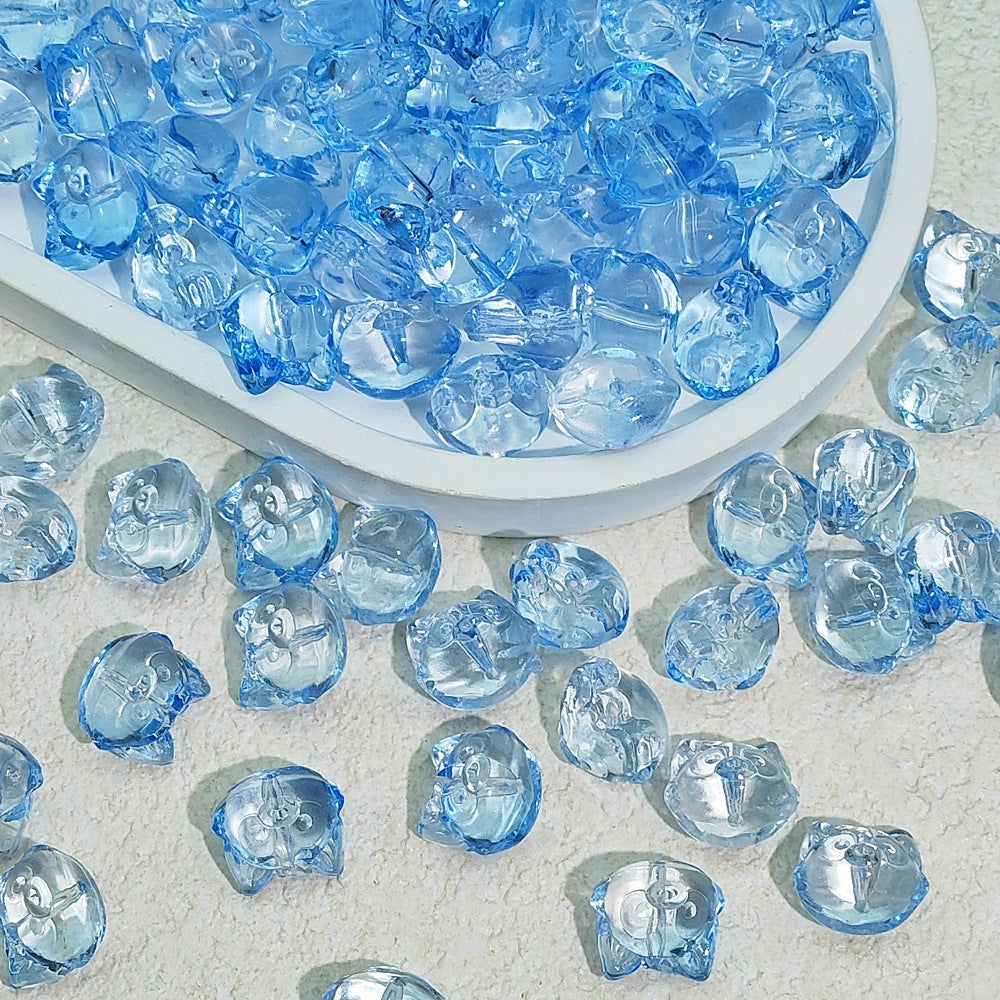 Clear Fox Head Glass Beads 14mm Transparent Playful Design 25pcs 4