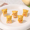 Glossy Resin Beads 29mm 3D Butterbear Adorable Focal 5pcs
