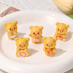 Glossy Resin Beads 29mm 3D Butterbear Adorable Focal 5pcs