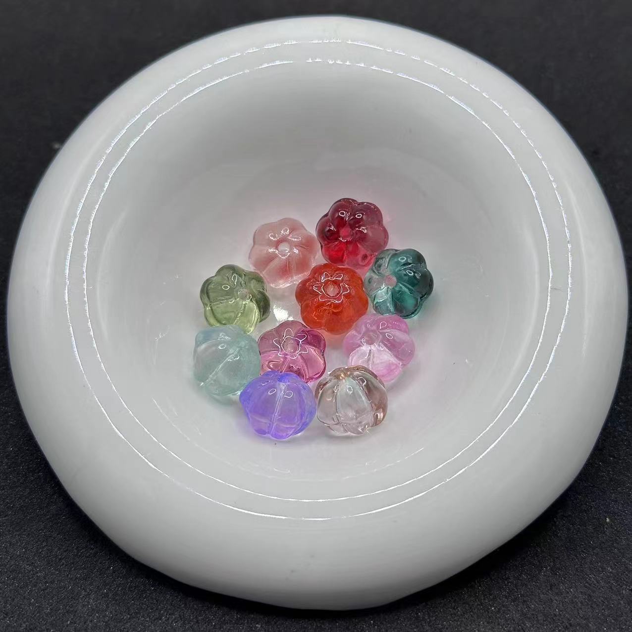 Czech Glass Beads Pumpkin 12mm Translucent Amber 100pcs 5
