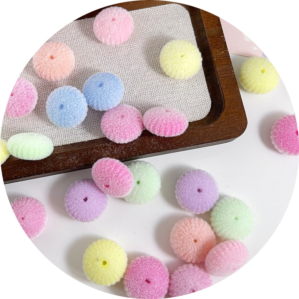 Acrylic Wheel Shape Spacer Beads 22mm Flocked 50pcs 5