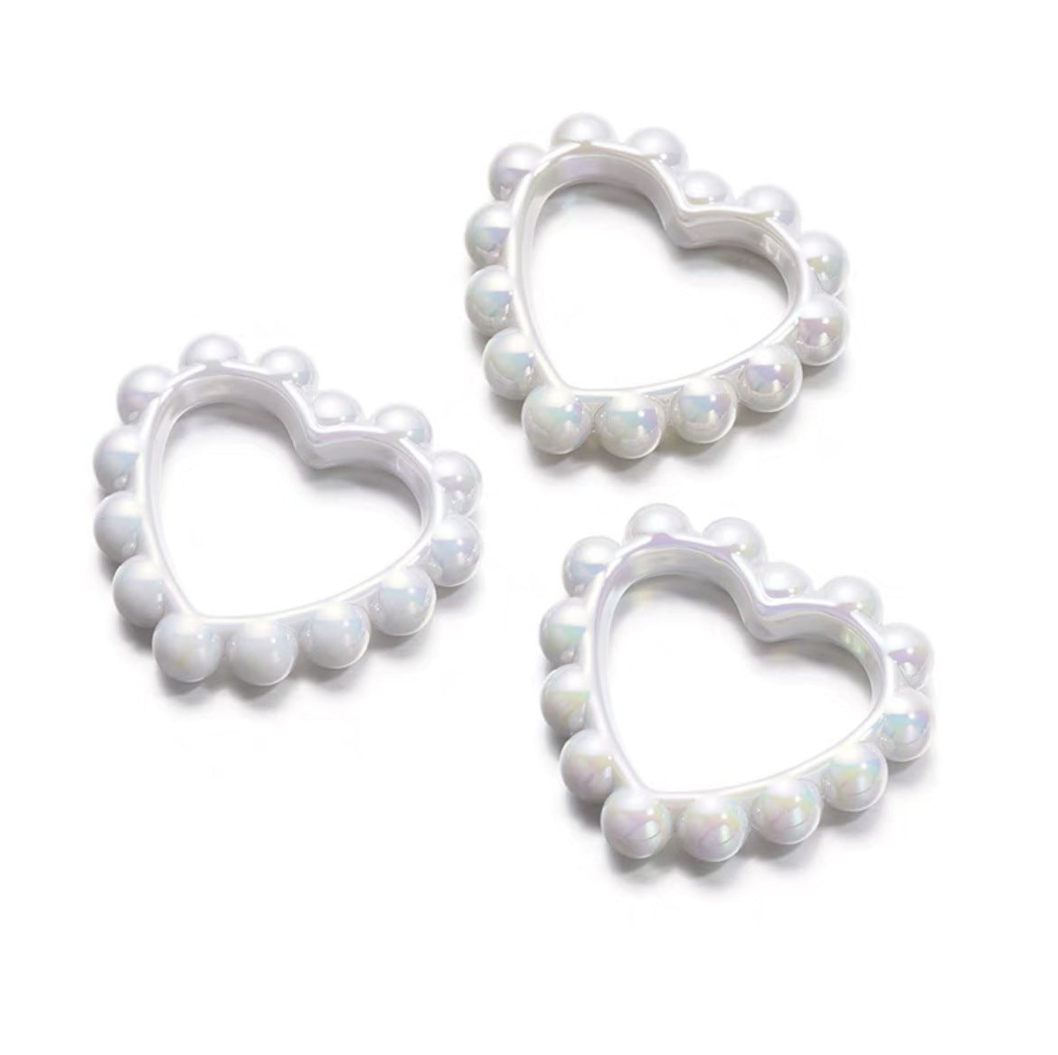 Solid Color Plated Love Circle 39X43mm Acrylic Beads 10pcs 12