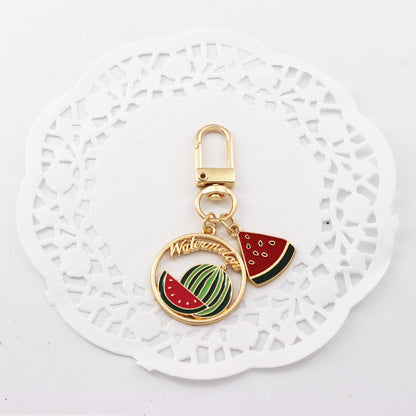 Alloy Avocado Orange Fruit Keychain Metal Colorful Glossy Finish 11