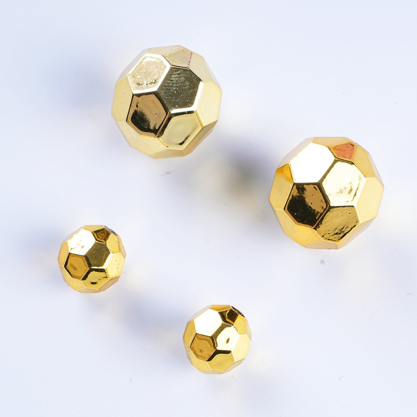 Plating Metal Faceted Acrylic Beads 10-16mm Earth Colors 100pcs 17