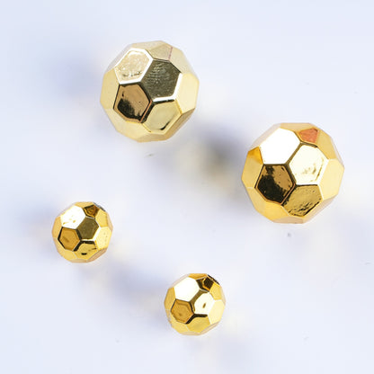 Plating Metal Faceted Acrylic Beads 10-16mm Earth Colors 100pcs 17