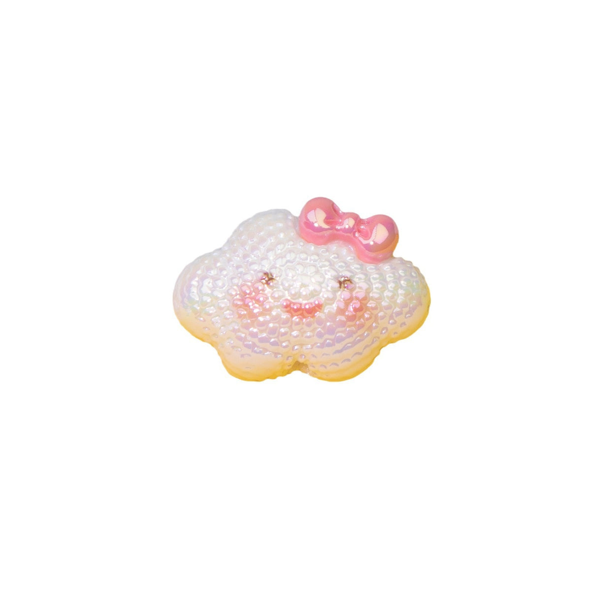Iridescent Smiley Cloud Moon Resin Beads Personified Characters 10pcs 5