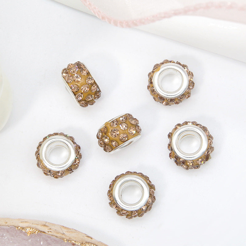 Rhinestone 3-Rows Spacer Beads 12mm Large Hole 50pcs 12