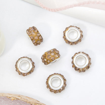 Rhinestone 3-Rows Spacer Beads 12mm Large Hole 50pcs 12