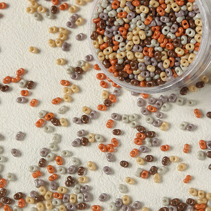 Vintage Maillard Seed Glass Beads Earth Tone Smooth Texture 5