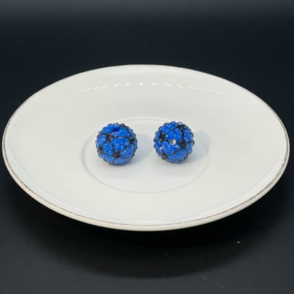 Football Patterned Rhinestone Bubblegum Beads 16mm 20mm 25pcs 7