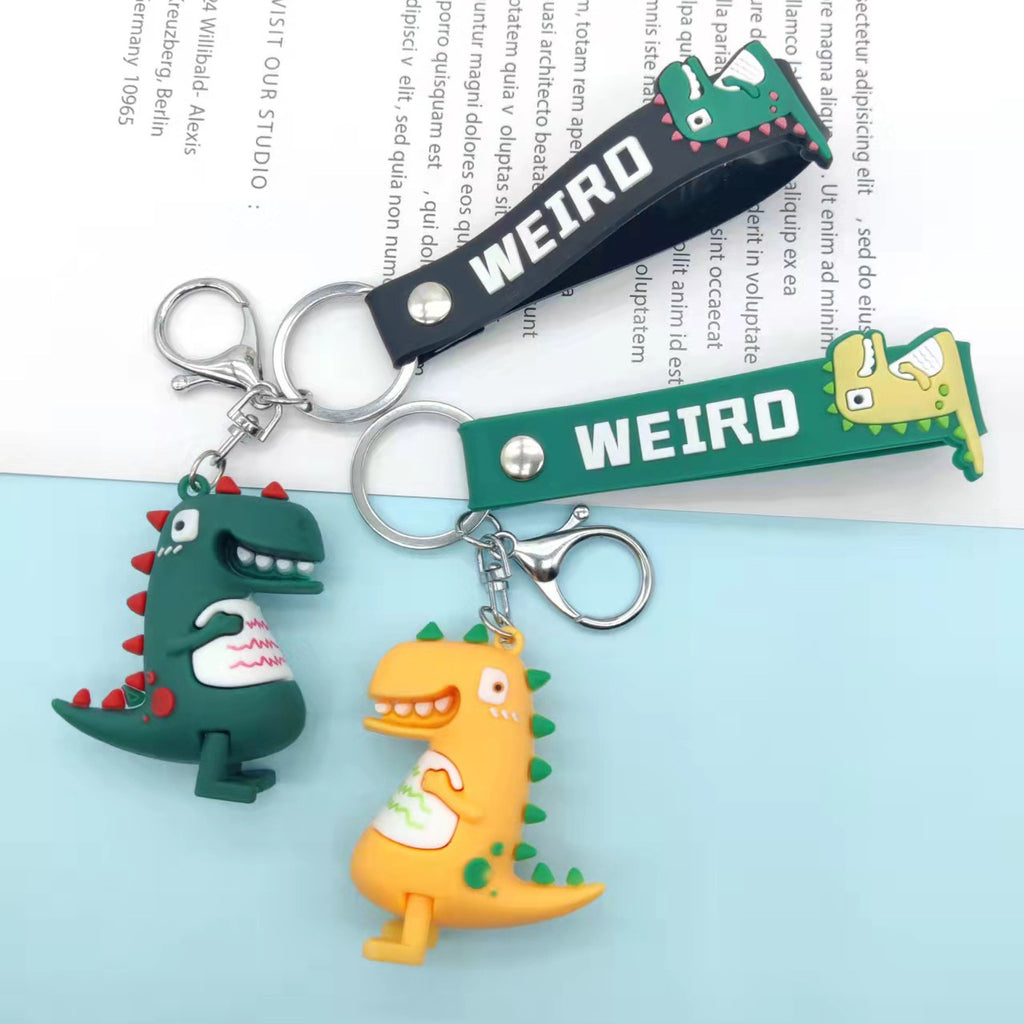 PVC Dinosaur Keychain Colorful Cartoon Dino Design 3