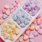 Kawaii Resin Beads 25mm Creamy Color UV Plating 5pcs