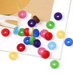 Acrylic Donut Spacer Beads 14mm Matte Imitation Opal 50pcs 4
