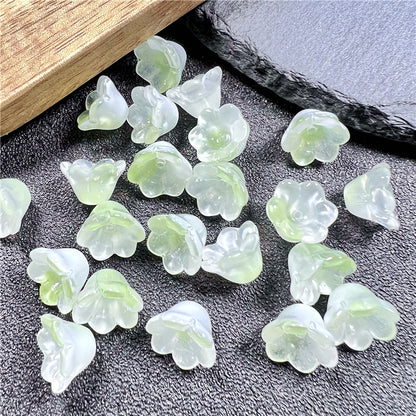 Czech Glass Beads Flower 12mm Iridescent Crystal Clear 50pcs 20