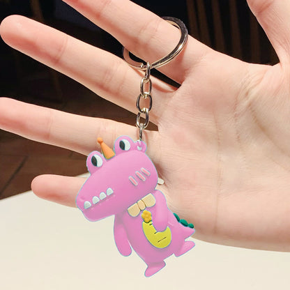 Cartoon Silicone Crocodile Keychain Soft Rubber Charm 9
