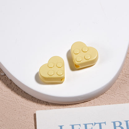 Painted Heart Acrylic Beads 12mm Glossy Raised Dot Detail 50pcs 7