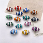 Hand Painted Fish Ceramic Beads 13x19mm Glazed Clownfish 1pc 5