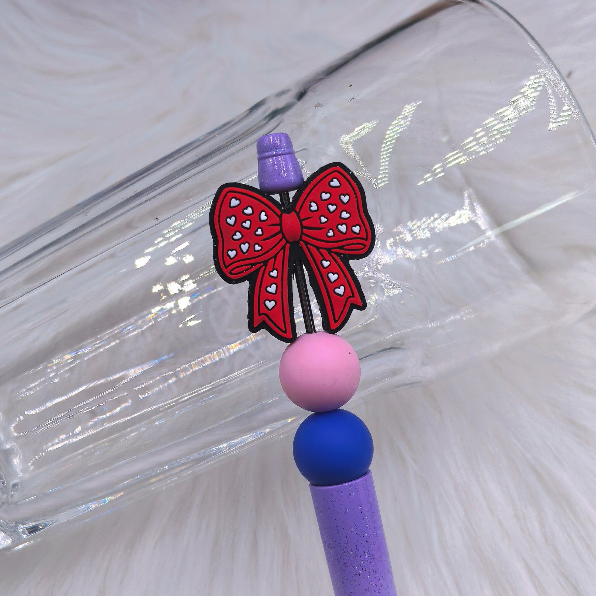Silicone Focal Beads Valentine Butterfly Stitch Design 20pcs 6